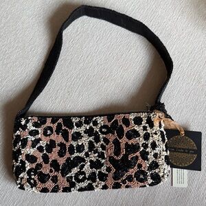 MADE IN INDIA: Leopard Print Beaded Women's Bag purse 🤎🖤